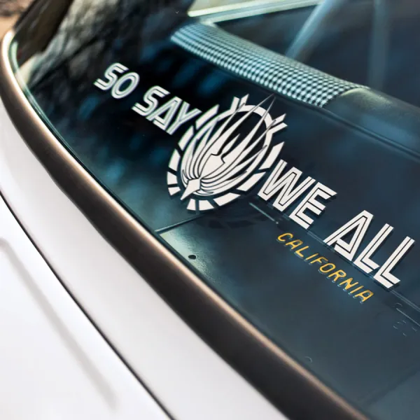 2x Pair So Say We All BS Oath Unity Colonial Fleet Motto New Caprica Resistance Admiral Adama CIC Kobol Prophecy Starbuck Viper Car Vinyl Sticker Decal>