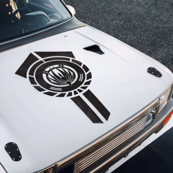 Colonial Fleet Command v2 Hood Insignia Cylon Colonies Kobol Caprica Viper Squadron Raptor Recon Admiral Adama Starbuck Number Six Exodus Car Vinyl Sticker Decal>