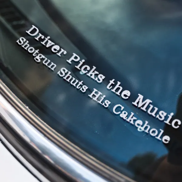 2x Pair Driver Picks Music Funny Sam Dean Impala Winchester Demon Angel Castiel Crawley Car Vinyl Sticker Decal>