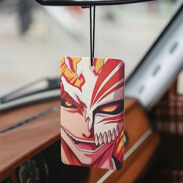 Ichigo Kurosaki Shinigami Hollow Soul Society Zangetsu Getsuga Tensho Death Kuchiki Urahara Anime Manga Printed Eco Leather Car Air Freshener>