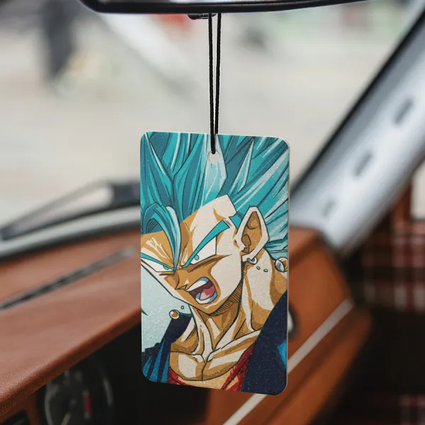 Vegetto v1 Vegito Vegerot Super Saiyan Blue Son Goku Vegeta Potara Earrings Z Super DBZ Fusion Dance Gogeta Anime Manga Printed Car Air Freshener>