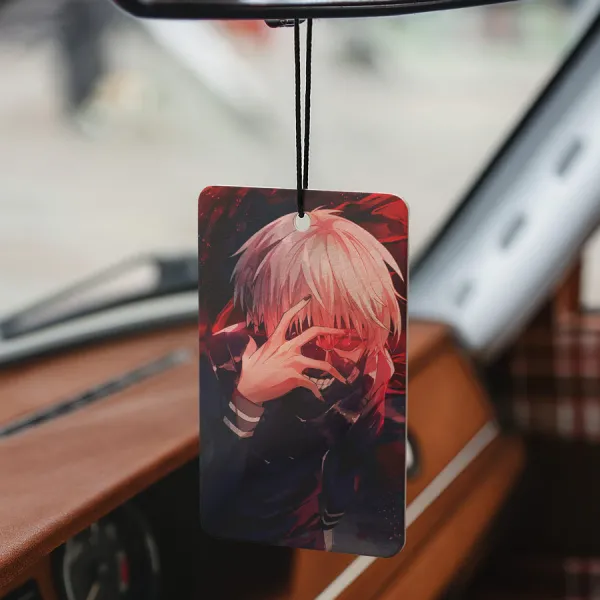 Ken Kaneki One-Eyed King Eyepatch Kakugan Mask Zipper Kagune Anteiku CCG Goat Quinx Smile Teeth Anime Manga Printed Car Air Freshener>