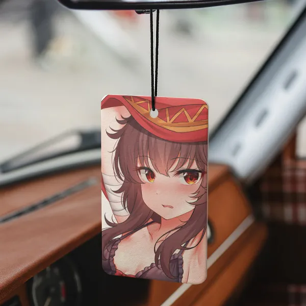 Megumin Arch Wizard Magic Crimson Demon Crazy Explosion Psycho Duxion Slaye Belzerg Fantasy World Waifu Anime Manga Printed Car Air Freshener>