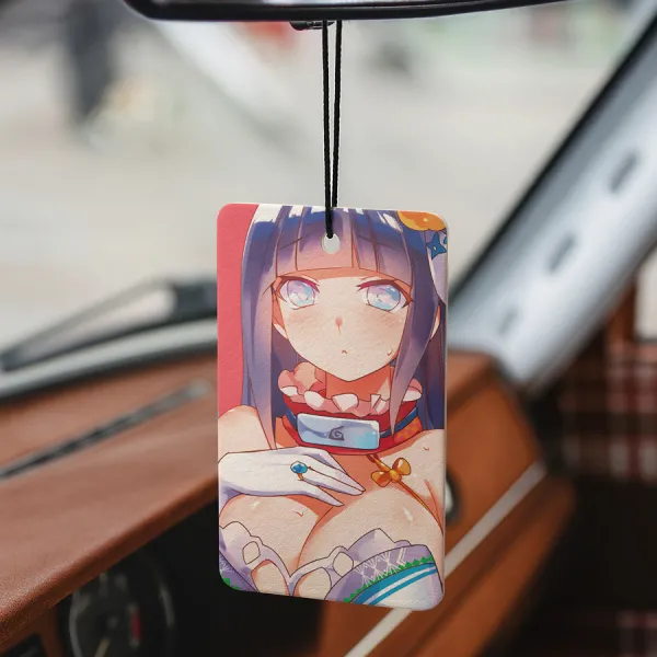 Hinata Hyuga Uzumaki Kunoichi Konohagakure Byakugan White Eye Shinobi Clan Kekkei Genkai Team 8 Waifu Anime Manga Printed Car Air Freshener>