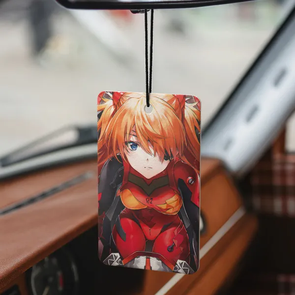 Eva Unit 02 Pilot Asuka Langley Soryu Shikinami Angel NERV Seele Second Child Tsundere Queen Mecha Anime Manga Printed Car Air Freshener>