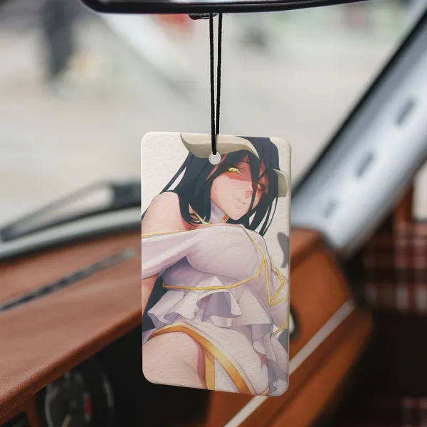 Albedo Succubus Lust Horns Pure-White Devil Overseer Guardians of the Great Tomb of Nazarick Legal Wife Waifu Anime Manga Printed Car Air Freshener>