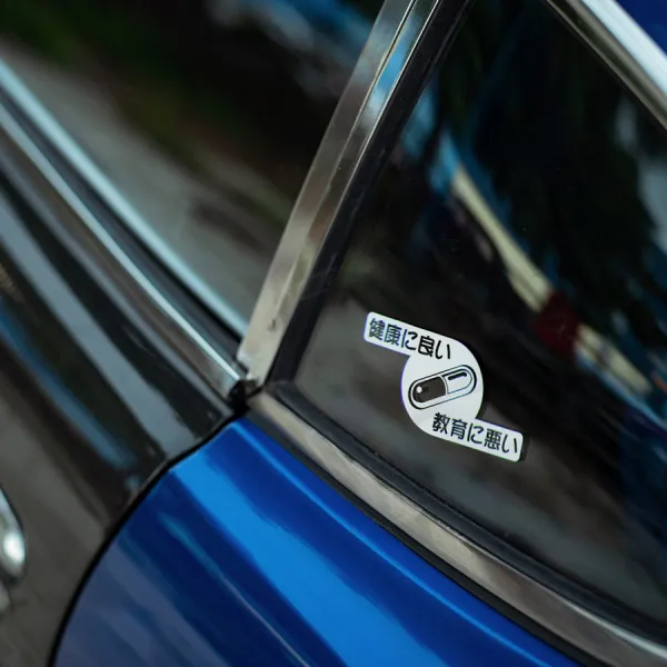 2x Pair Good Health Bad Education Pill Capsules Bosozoku Tetsuo Shima Shotaro Kaneda Anime Manga Car Vinyl Sticker Decal>