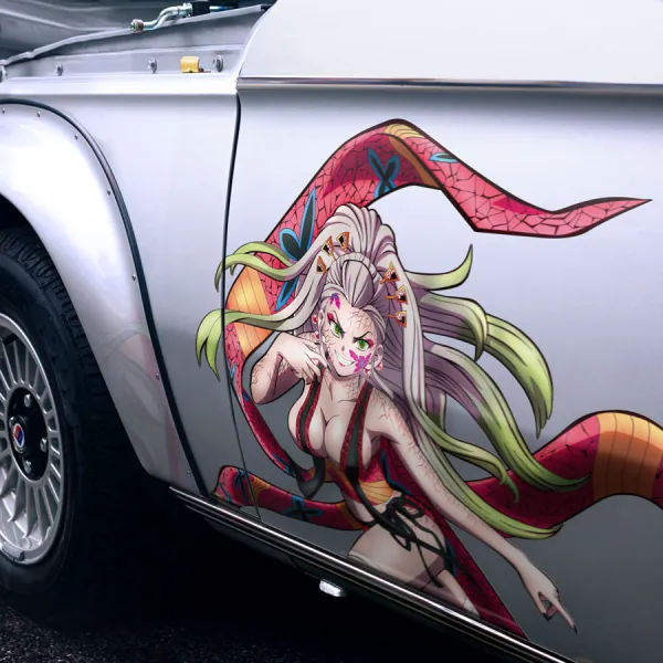 2x Pair Side Daki v1 Twelve Kizuki Upper Rank Six Oiran Ume Sexy Doma Gyutaro Hot Boobs Waifu Blade Katana Anime Manga Printed Car Vinyl Sticker Decal>