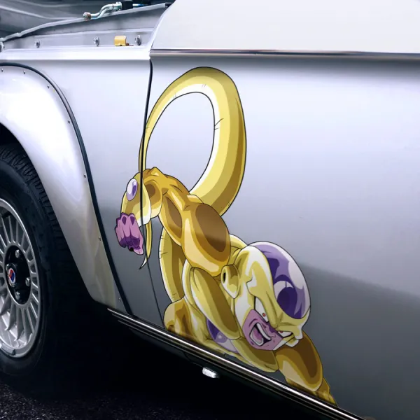 2x Pair Side Frieza v1 Golden Final Form Freezer Emperor Saiyan Nemesis Universe 7 Destroyer Tyrant Namek Ginyu Force Z Super DBZ Kai Anime Manga Printed Car Vinyl Sticker Decal>