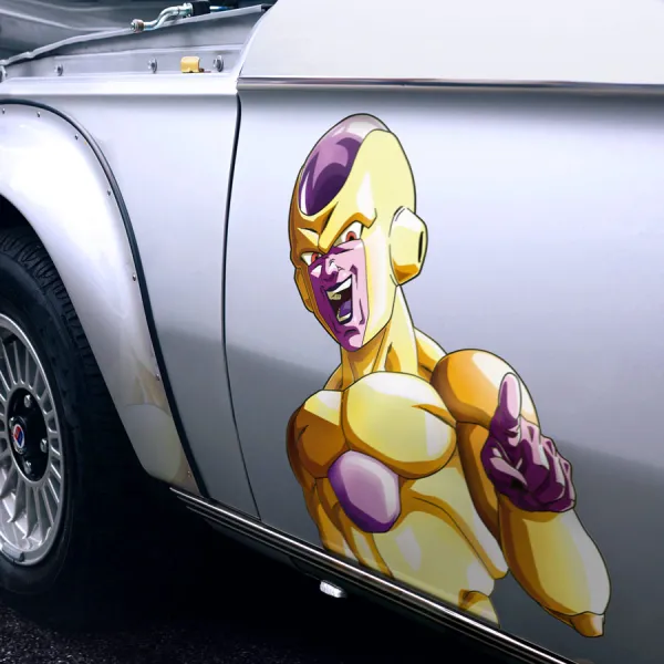 2x Pair Side Frieza v2 Golden Final Form Freezer Emperor Saiyan Nemesis Universe 7 Destroyer Tyrant Namek Ginyu Force Z Super DBZ Kai Anime Manga Printed Car Vinyl Sticker Decal>