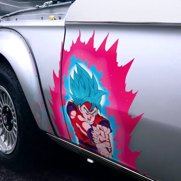 2x Pair Side Vegetto v7 Vegito Vegerot Super Saiyan Blue Son Goku Vegeta Potara Earrings Z DBZ Kai Anime Manga Printed Car Vinyl Sticker Decal>