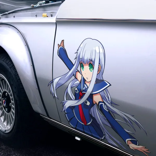 2x Pair Side Iona Submarine Fleet Fog I-401 Mental Model Chihaya Gunzō Captain Naval Warfare Vessel Ship Anime Manga Girls Boobs Sexy Printed Car Vinyl Sticker Decal>