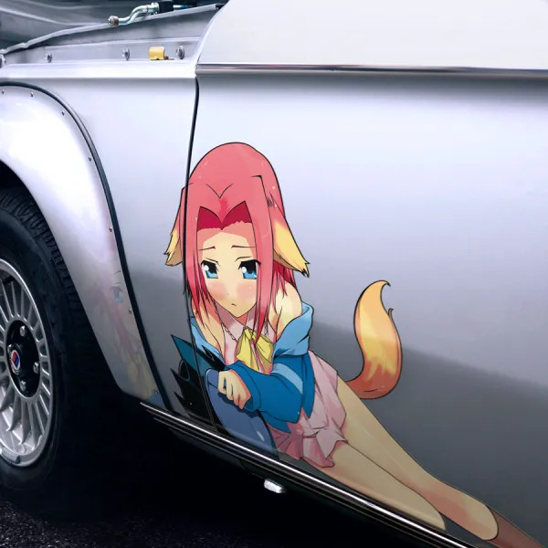 2x Pair Side Kallen Stadtfeld Kozuki Q-1 Lelouch Guren Mk-II Pilot Black Knights Ace Red Lotus Resistance Anime Manga Girls Boobs Sexy Printed Car Vinyl Sticker Decal>