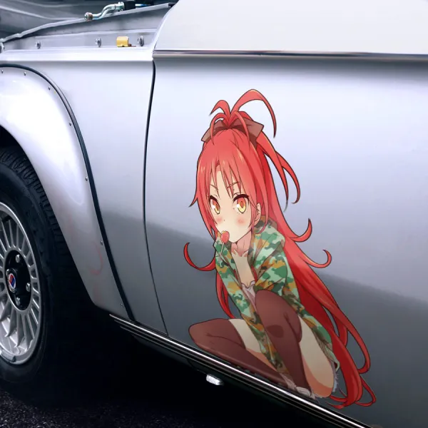 2x Pair Side Kyoko Sakura Gluttonous KyoSaya Ship Red Spear Crimson Soul Gem Tsundere Waifu Anime Manga Girls Boobs Sexy Printed Car Vinyl Sticker Decal>