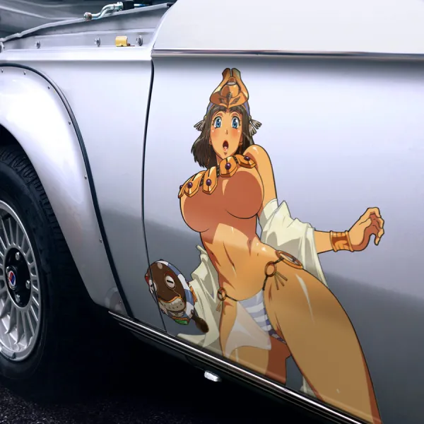 2x Pair Side Menace Setra Ancient Princess Amara Queen Setora Egyptian Swamp Witch Bitōshi Anime Manga Girls Boobs Sexy Printed Car Vinyl Sticker Decal>