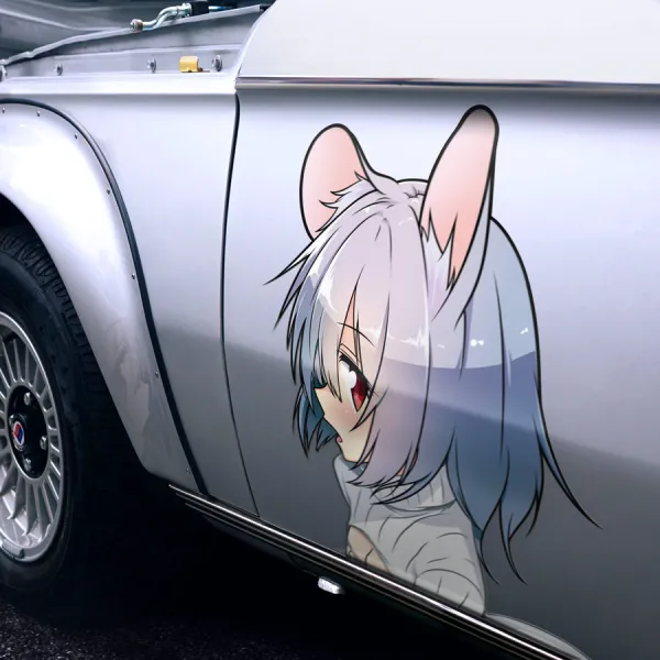 2x Pair Side Nazrin Mouse Youkai Merchant Rodent Ranger Spirit Warrior Treasure Hunter Gensokyo Kourindou Shop Chibi Anime Manga Printed Car Vinyl Sticker Decal>