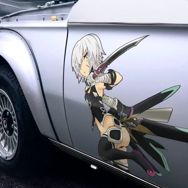 2x Pair Side Assassin of Black Servant Reika Rikudou Faction Mist Death Jack Ripper Phantasm Holy Grail Apocrypha Anime Manga Girls Boobs Sexy Printed Car Vinyl Sticker Decal>