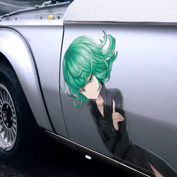 2x Pair Side Tatsumaki Tornado of Terror S-Class Rank 2 Hero Association Esper Psychic Sisters Fubuki Waifu Hot Anime Manga Printed Car Vinyl Sticker Decal>