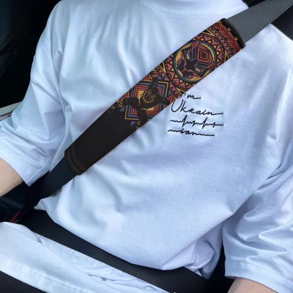 Panther v2 Wakanda Forever T'Challa Comic Eco Leather Printed Car Seat Belt Cover>