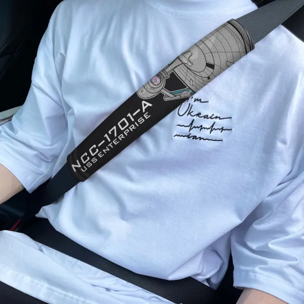 Trek Badge Starship Enterprise Ship USS NCC 1701 A Model Eco Leather Printed Car Seat Belt Cover>