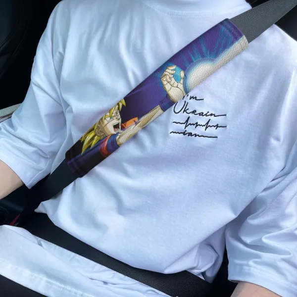 Goku v2 Super Saiyan Blue Dragon Z Super ドラゴンボール DBZ Funny Anime Manga Eco Leather Printed Car Seat Belt Cover>