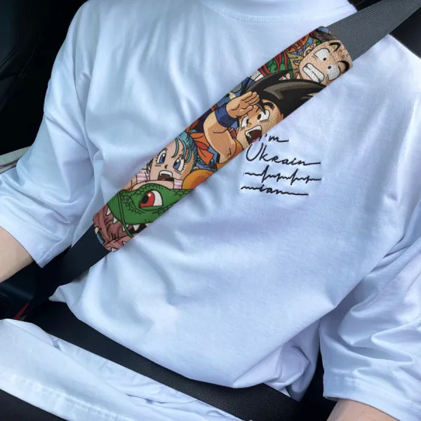 Black Goku Kid Dragon Super Saiyan Z DBZ Kai Eco Leather Printed Car Seat Belt Cover>