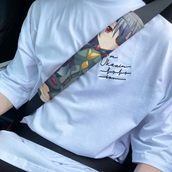 Laura Bodewig Eye Patch Academy Germany Waifu Otaku Weeb Anime Girl Manga Sexy Hot Eco Leather Printed Car Seat Belt Cover>