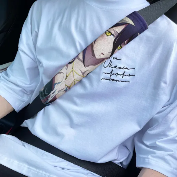 Albedo v1 Great Tomb of Nazarick Ainz Ooal Gown Shalltear Bloodfallen Eco Leather Printed Car Seat Belt Cover>