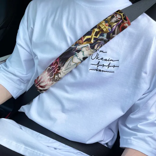 Great Tomb Nazarick v2 Ainz Ooal Gown Albedo Shalltear Bloodfallen Eco Leather Printed Car Seat Belt Cover>
