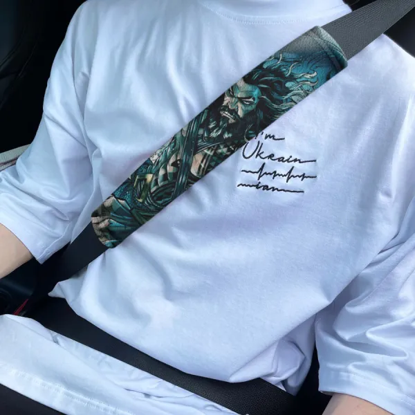 Arthur Curry v2 Orin Trident Neptune Atlantis Eco Leather Printed Car Seat Belt Cover>