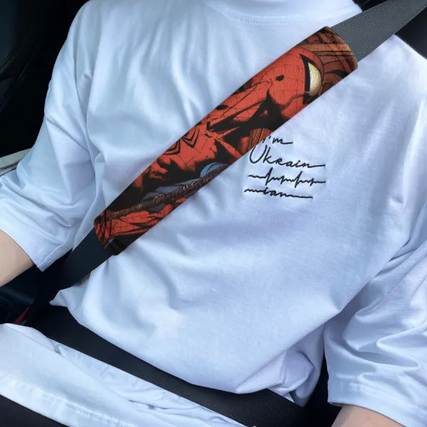 Peter Parker Superhero Amazing Web Comic Eco Leather Printed Car Seat Belt Cover>