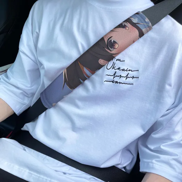 Mitsuha Miyamizu Taki Tachibana v2 Comet Anime Manga Eco Leather Printed Car Seat Belt Cover>