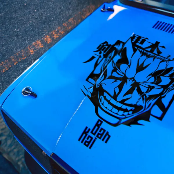 Hood Kenpachi Zaraki v1 Bankai Red Oni Shinigami Captain 11th Division Gotei 13 Nozarashi Manga Anime Vinyl Sticker Decal>