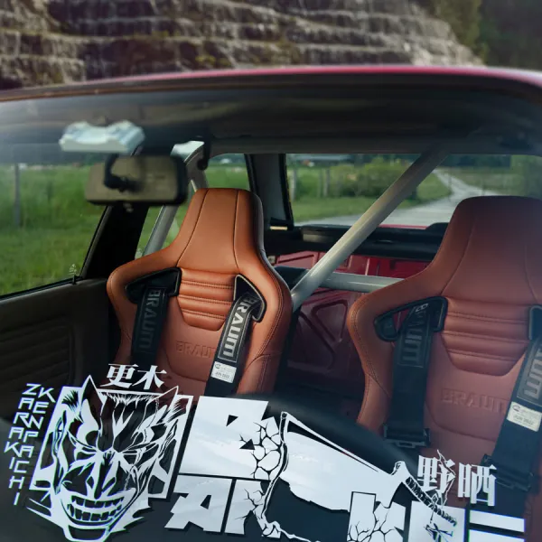 2x Kenpachi Zaraki Nozarashi Bankai Red Oni Shinigami Captain 11th Division Gotei 13 Soul Society Manga Anime Vinyl Sticker Decal>