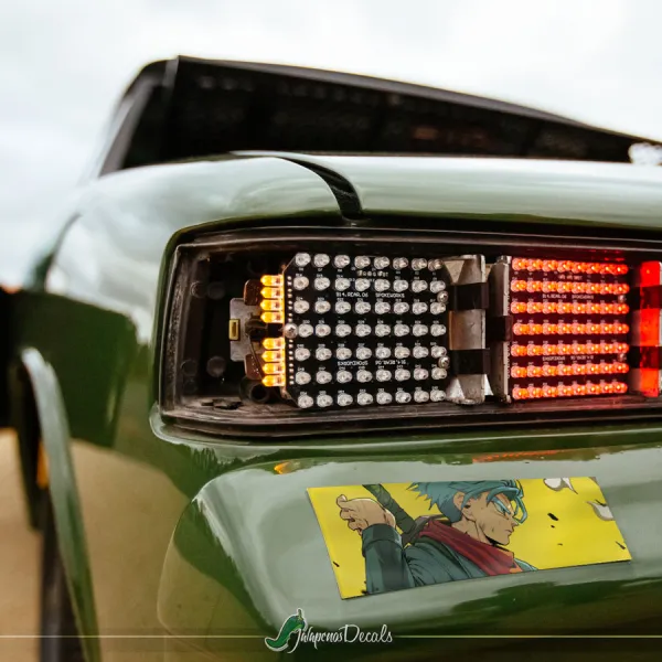 Future Trunks v1 Mirai Brief Saiyan Vegeta Bulma Capsule Corporation Z Super DBZ Kai Anime Manga Printed Box Slap Bumper Car Vinyl Sticker Decal>