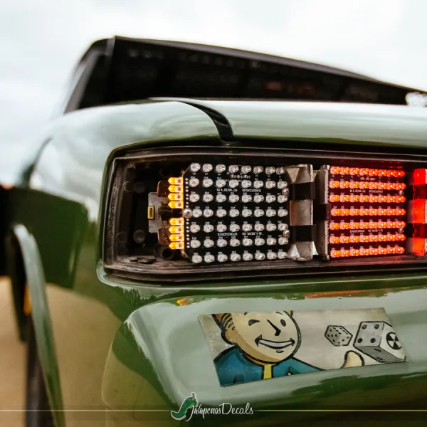 Pip Boy Vault Tec Nuka Shelter Dice Printed Box Slap Bumper Car Vinyl Sticker Decal>