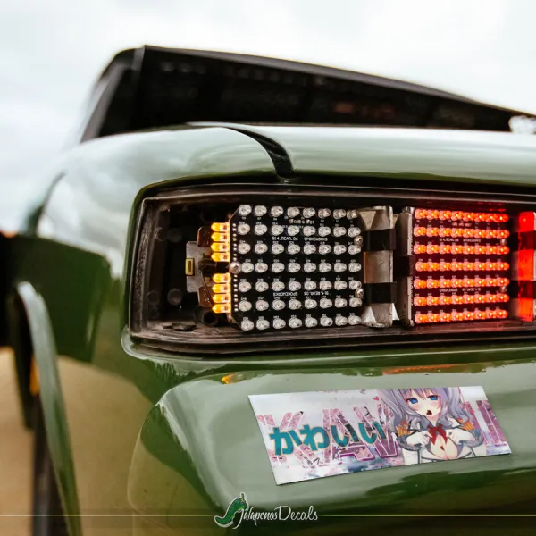 Kawaii かわいい Cute Otaku Weeb Anime Manga Girl Sexy Hot Boobs JDM Printed Box Slap Bumper Car Vinyl Sticker Decal>