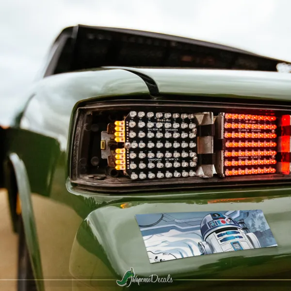 R2 D2 Droid Rebel Alliance Jedi Skywalker R2D2 First Order Printed Box Slap Bumper Car Vinyl Sticker Decal>