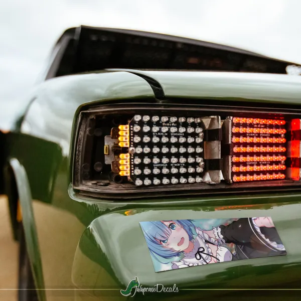 Rem V1 Blue Twin Maid Roswaal Mathers Water Magic Lye Oni Girl Hajimeru Isekai Seikatsu Anime Manga Printed Box Slap Bumper Car Vinyl Sticker Decal>