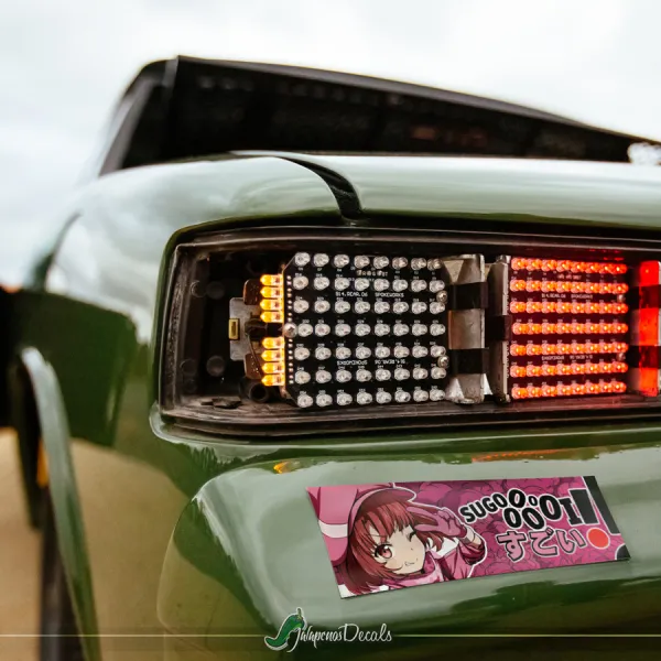 Sugoi すごい LLen Otaku Weeb Anime Manga Girl Sexy Hot Boobs JDM Printed Box Slap Bumper Car Vinyl Sticker Decal>