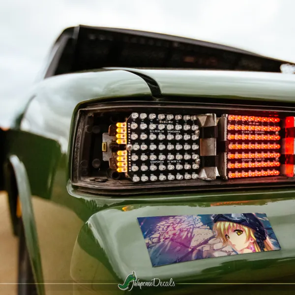 Shinobu Oshino v3 Vampire Meme Rola Acerola Kiss Shot Orion Heart Blade Aviator Hat Sexy Hot Girl Weeb Otaku Anime Manga Printed Box Slap Bumper Car Vinyl Sticker Decal>