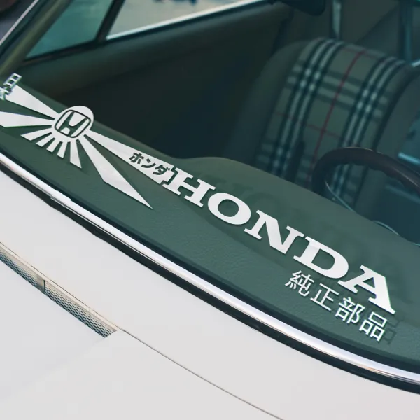 Windshield Banner ホンダ Rising Sun Katakana Osaka EK EG NSX Type R S Si Racing Car Vinyl Sticker Decal>