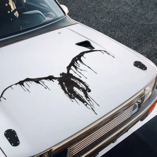 Ryuk Hood v1 Death Shinigami God Bored Feather Wings Apple Light Yagami L Kira Misa Amane Realm Observer Chaos Anime Manga Car Vinyl Sticker Decal>