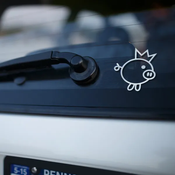 2x Pair King Royal Pig JDM Stance Low Tuning Rising Sun Japan Car Vinyl Sticker Decal >