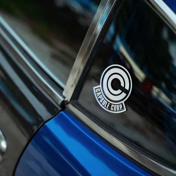 2x Pair Side Dragon Capsule Corporation Goku Blue Z GT Super Saiyan Hood God Anime Manga Car Vinyl Sticker Decal>