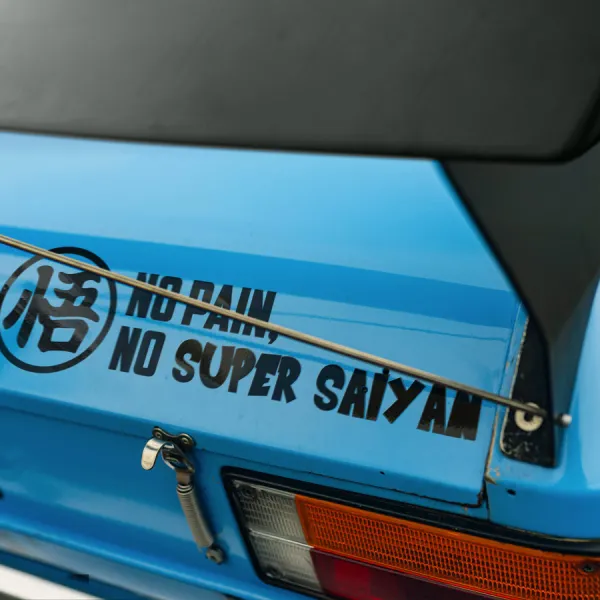 2x Pair Dragon No Pain No Super Saiyan God Goku Blue Z GT Super Anime Manga Car Vinyl Sticker Decal>