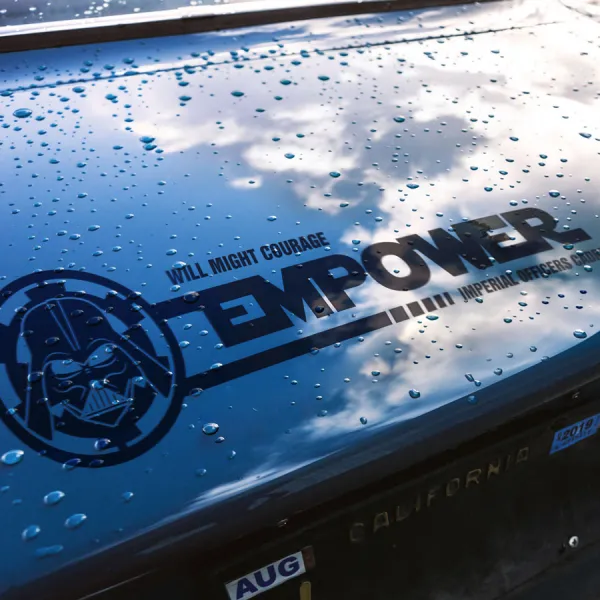 2x Pair Empower Elite Imperial Fleet Officer Will Might Courage Darth TIE Fighter Squadron Star Destroyer Sith Galactic Empire Car Vinyl Sticker Decal>