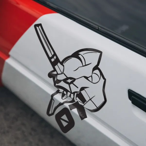 2x Pair Side Angel Eva Unit 01 Shinji Ikari NGE NERV Organization Anime Manga Car Side Vinyl Sticker Decal>