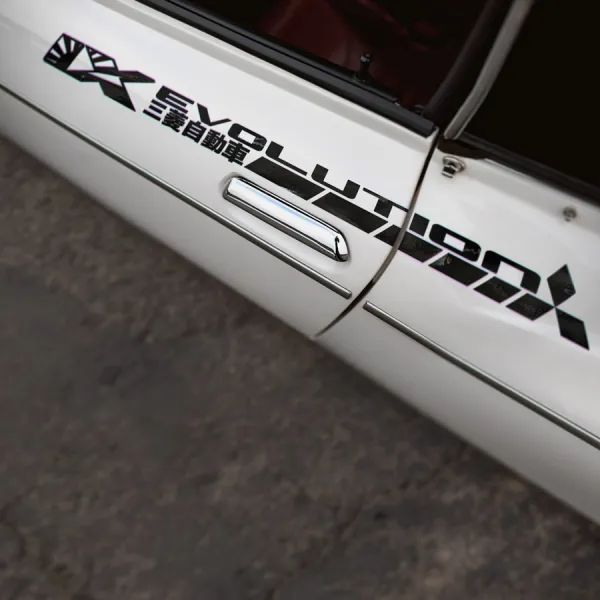 2x Pair Side v3 IX 9 Lancer Evo 三菱 自動車 JDM Japan Made Rising Sun Evolution RS GSR GT SE MR MIVEC DOHC Car Vinyl Sticker Decal>
