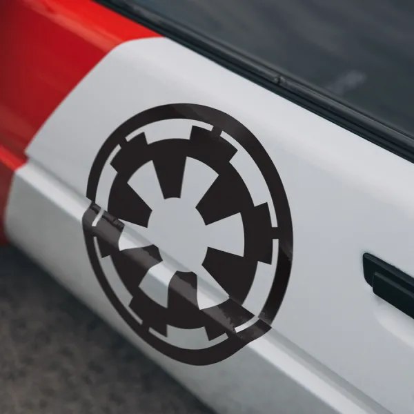 2x Pair Side Galactic Empire Coruscant Sign Emblem Emperor Palpatine Darth TIE Fighter Squadron Death Star Dark Side Force Car Vinyl Sticker Decal>
